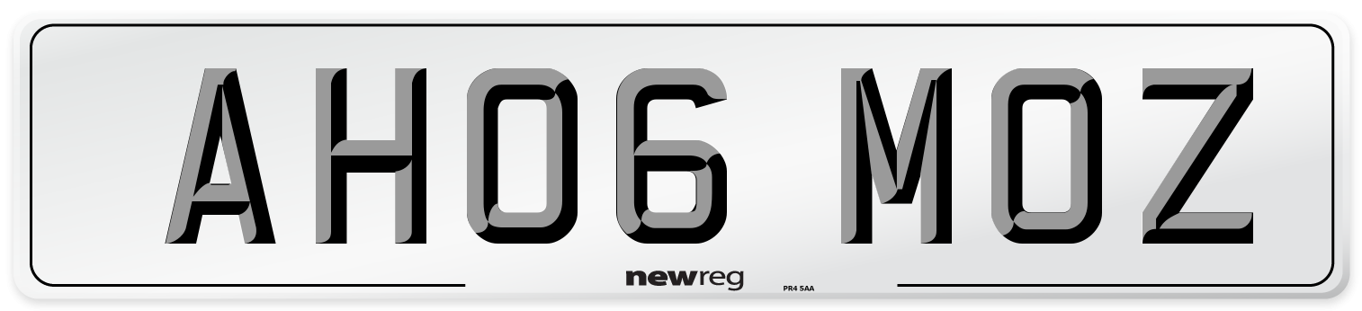 AH06 MOZ Number Plate from New Reg